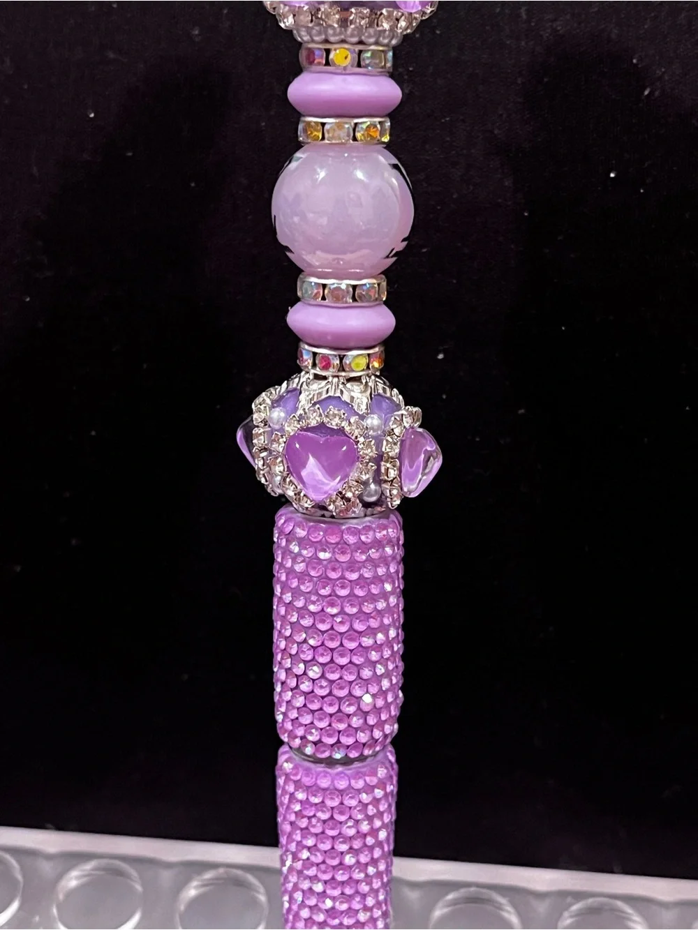 Designer inspired silicone Bow focal fancy beaded pen